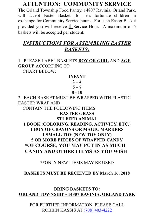 SandburgNHS's tweet photo. Need hours? Here is our newest opportunity!!! Easter baskets💐🐰 https://t.co/lLWLSYFMG5