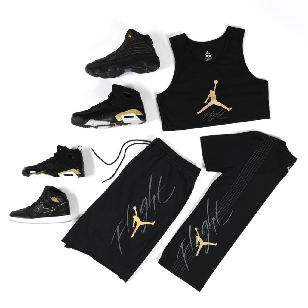 black and gold jordan outfit