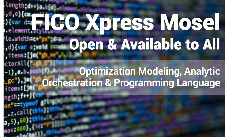 dan_ziagos's tweet photo. FICO Xpress Mosel Open, Free &amp; Available to All: Optimization, Modeling, Analytic Orchestration &amp; Programming Language https://t.co/50fKmCDw9M
https://t.co/9hkUDQr33O
