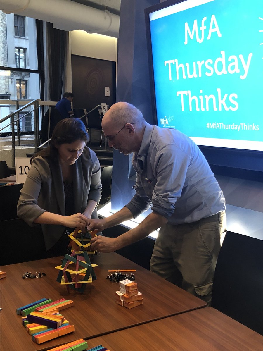 CourtneyANY's tweet photo. Tonight @MathforAmerica teachers are working with Mathematical puzzle master #GeorgeHart to construct geometric puzzles. #ThursdayThinks https://t.co/gUFYyQ5dCE