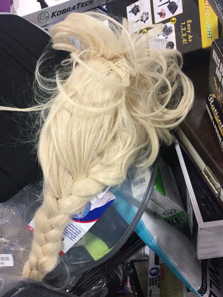 Andrea_Morehead's tweet photo. THIS is why I #LOVE #Liquidator Stores! You can get your wine cooler and #Wig at the same time! #5DollarBin #Blondie .@WTHRcom https://t.co/W1bQAE0cyv