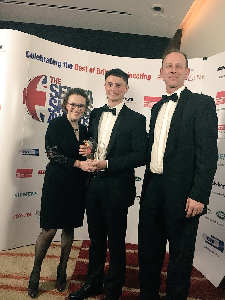 KMFmetal's tweet photo. YEEESS!! Thomas won!! We are so chuffed.. after all of his extra hours, hard work and #ambassadorial activities. Well done Tom!! #higherapprenticeoftheyear @SemtaSkills https://t.co/1vJIPnYEfO