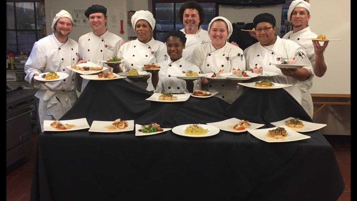 ChrisMesecar's tweet photo. A huge thank you to @corbettmonica  from @BellaMonicaRest and @StellinosItalia for taking the time to work with our Art Culinaire class @AiRaleighDurham.  Bringing the real world into the classroom. https://t.co/LUtSwSwDhg