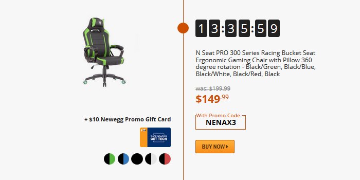 N seat pro 300 gaming chair cheap