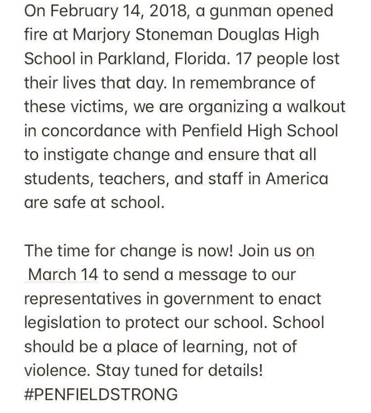 WalkoutPenfield's tweet photo. #PenfieldStrong #schoolwalkout https://t.co/ElXXmRb4FJ