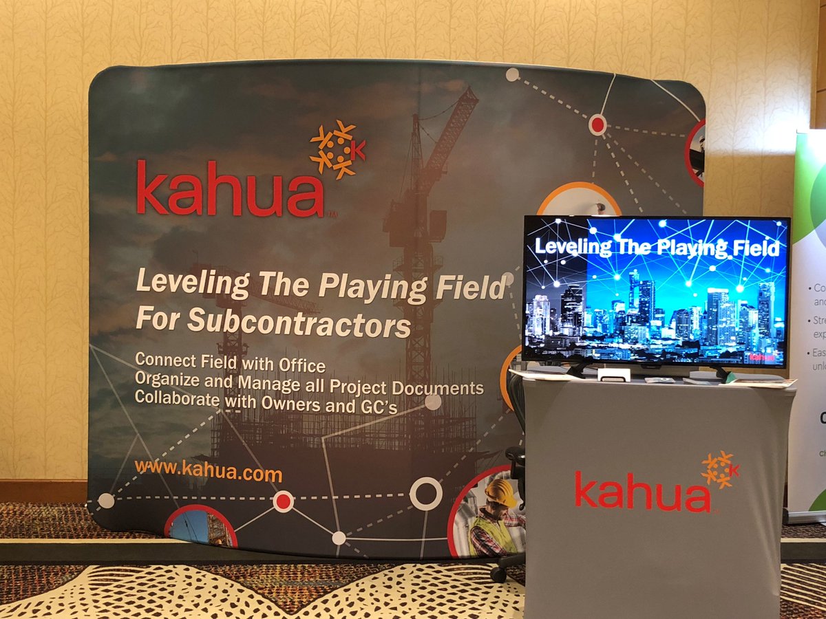 KahuaInc's tweet photo. Kahua connects field to office. Stop by our booth at @ASAupdate to learn how we are leveling the playing field for subs. #SUBExcel2018 https://t.co/AZvYCwjS3c