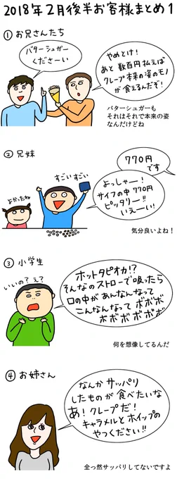 クレープ屋で働く私のどうでもいい話2月後半まとめ2018

私自分で作ったパリパリのクレープ食べて口の中切ったことあるよ

 