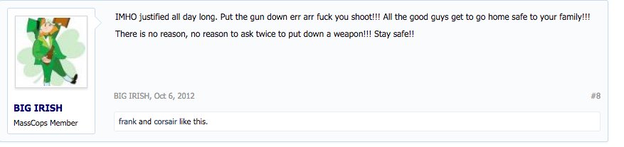 chipgoines's tweet photo. Apparently, @MassStatePolice never really trained Trooper Sheehan to de-escalate a situation, just go straight into deadly force. #mapoli #masscops https://t.co/ZwfCFd3ZJ4