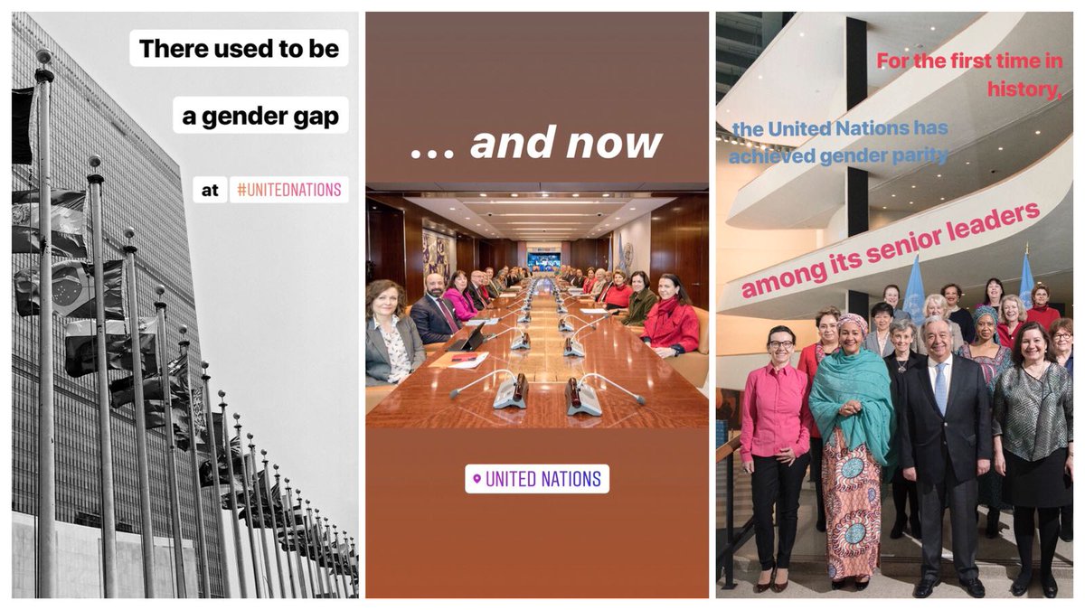 For the 1st time in history, the UN has achieved gender parity among its senior leaders. Find out more in our @Instagram story ➡️ handle: unitednations