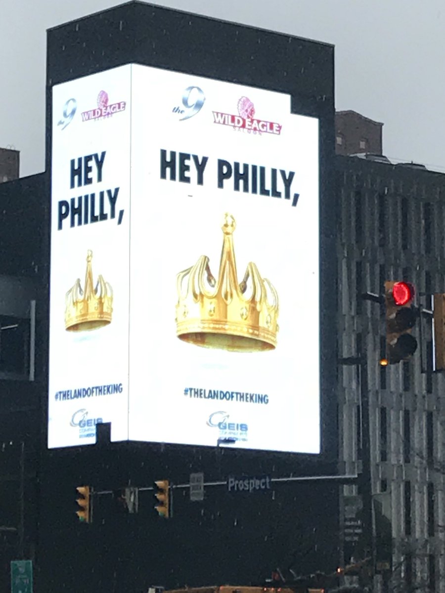 SBNation's tweet photo. Earlier this week, 76ers fans bought billboards in Cleveland to convince LeBron to sign with Philly.
Cavs fans responded with a billboard of their own:
📷 @PompeyOnSixers https://t.co/VJiWrRakF0