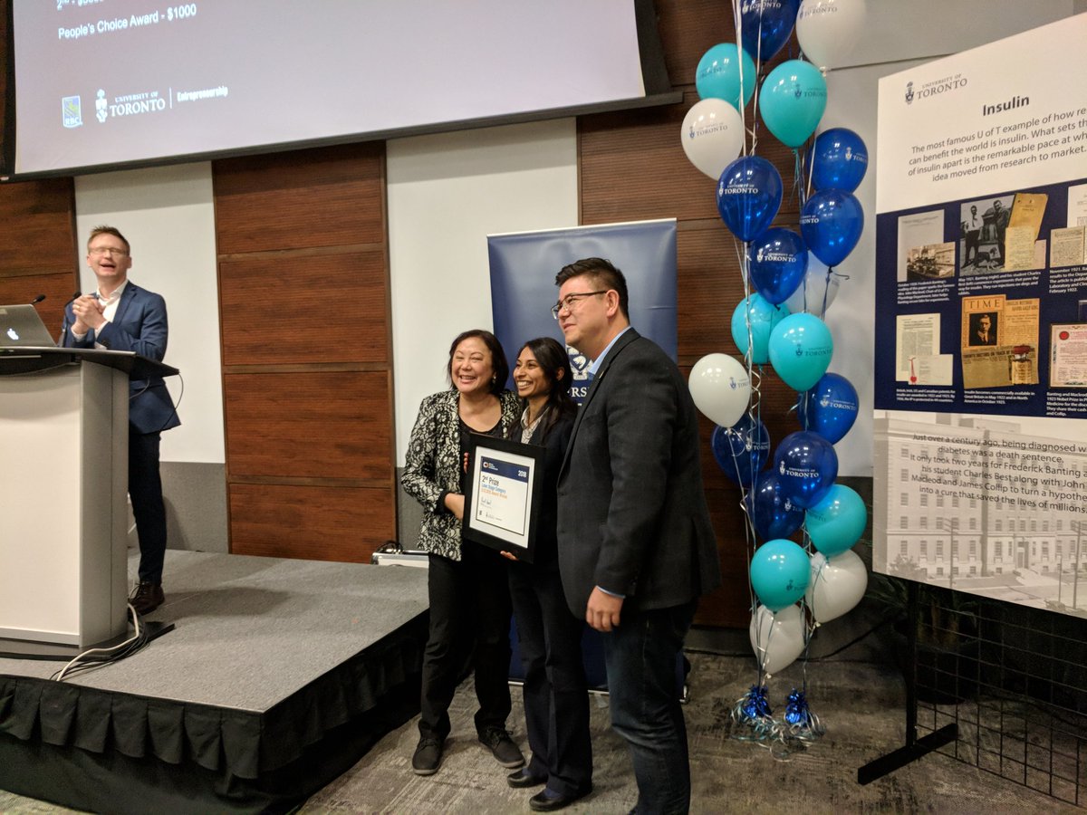UofTEshipCentre's tweet photo. Congratulations to Pooja Viswanathan from @BrazeMobility for winning the People's Choice Award and the 2nd Place award at the RBC Prize for Innovation and Entrepreneurship! #EntWeekUofT https://t.co/QRCGPzO4BC