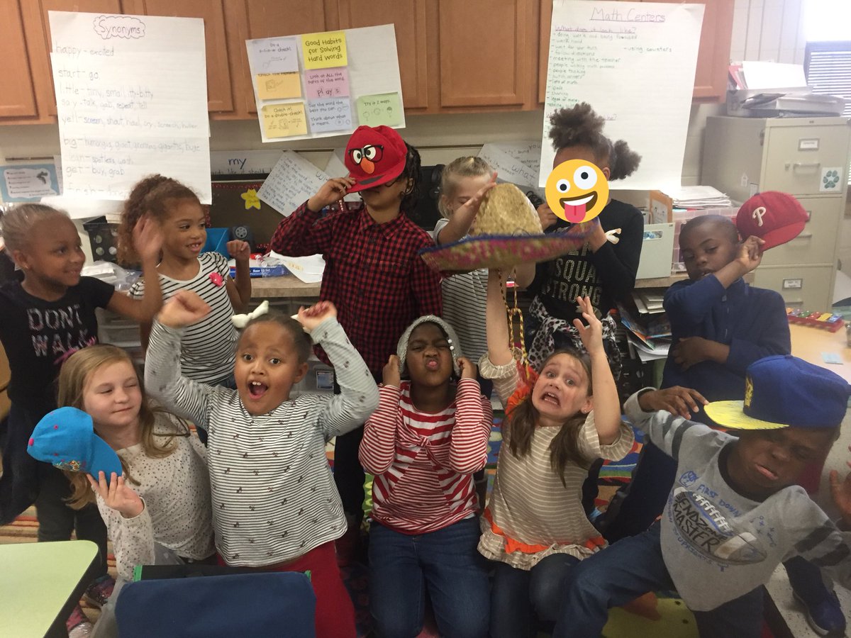 misswalkerclass's tweet photo. The day we wore stripes and hats! Cat In The Hat is always causing trouble! But everyone said they still wouldn’t tell their mother about him when she got home... #ReadAcrossAmericaWeek #LR5Reads #wherewondersgrow @fox_cubs https://t.co/DpgPAZRw8V