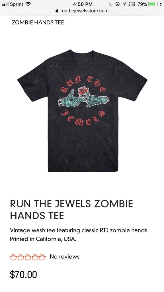 run the jewels zombie hands tee
