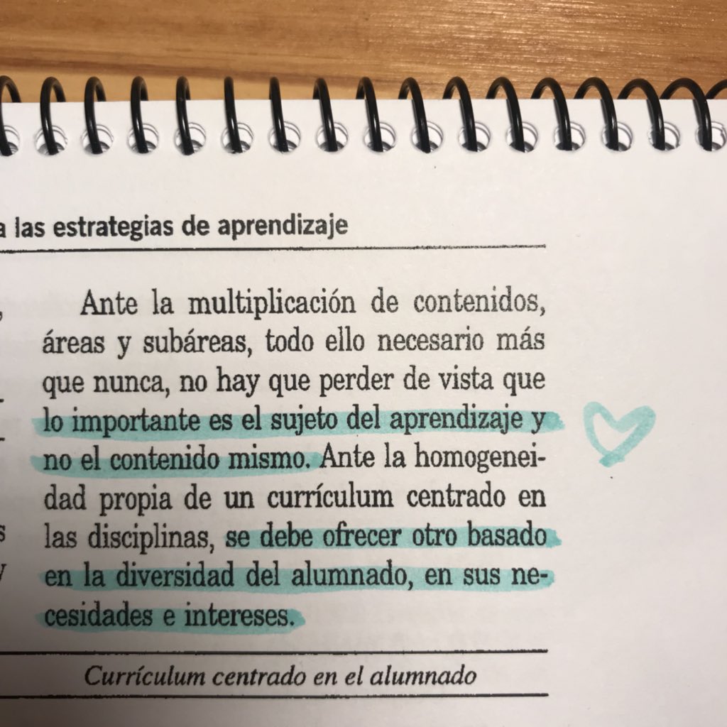 Aquí un extracto del capítulo 1 de Didáctica del Currículum que me ha parecido especialmente importante. No lo olvidemos nunca :-) #DDC18_1