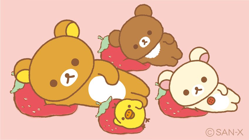 rilakkuma_gyr's tweet photo. リラックマたち、イチゴ🍓クッションで だらだらごろ〜ん。

#ストロベリーパーティー https://t.co/cpqjnKxV3x