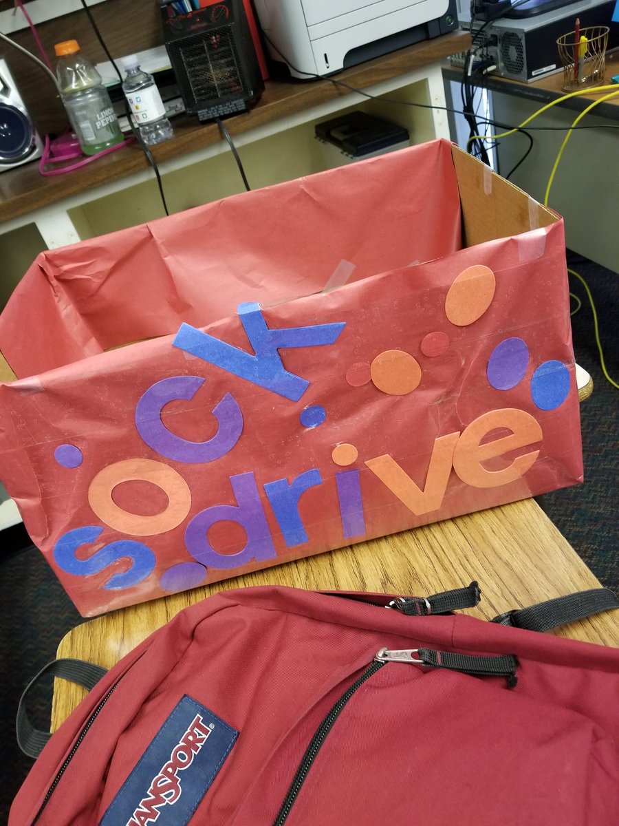 Wooster HS GEAR UP Leadership Students decorating boxes for their Sock Drive that will benefit the local Reno community! <a href="/GEARUPWooster/">Wooster HS GEAR UP</a> <a href="/GEARUPNV/">Nevada State GEAR UP</a> #GEARUPWorks