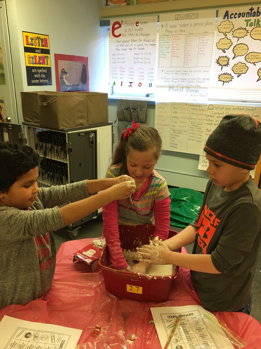 Room9MrsB's tweet photo. Day 4. Read Bartholomew and the Oobleck and of course made oobleck! #allrams #RAA2018 https://t.co/F7bq4TbMyy
