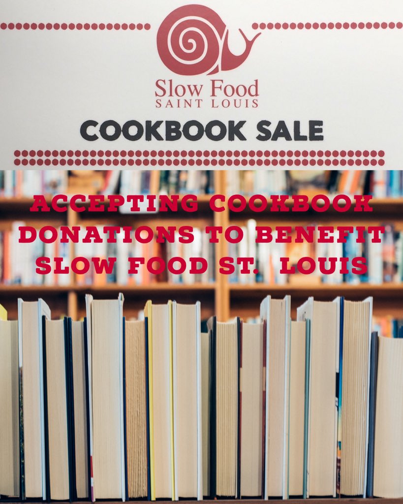 Larder_Cupboard's tweet photo. The @slowfoodstl Cookbook Sale is an ongoing fundraiser to benefit Slow Food St. Louis. Support #SlowFoodSTL by donating your extra #cookbooks or by purchasing a new-to-you Cookbook at @Larder_Cupboard! We are accepting donations! 100%. of proceeds go directly to #SlowFood. ππ https://t.co/gtnBt9RH3W