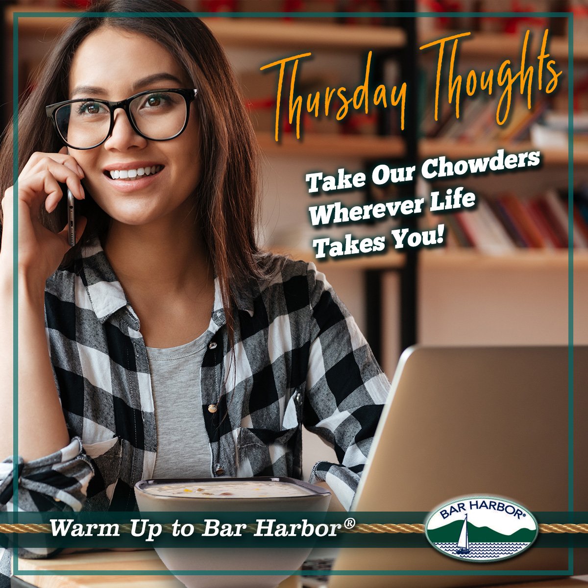 barharborfoods's tweet photo. Don’t skimp on delicious nutrition during your hectic work week! Keep our Signature Chowders handy; made with only the finest ingredients, Bar Harbor® makes a "quick &amp; easy" soul-satisfying meal that will always beat fast-food!  #Lunchwork #Lunchbreak #HealthyEating #Chowder https://t.co/QYi9CLet99