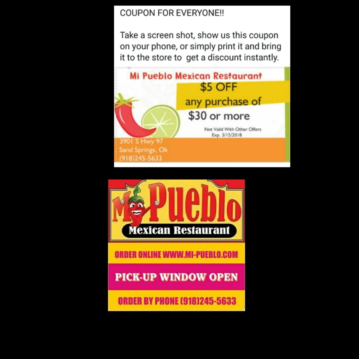 mipueblo918's tweet image. #orderonline #pickupwindow