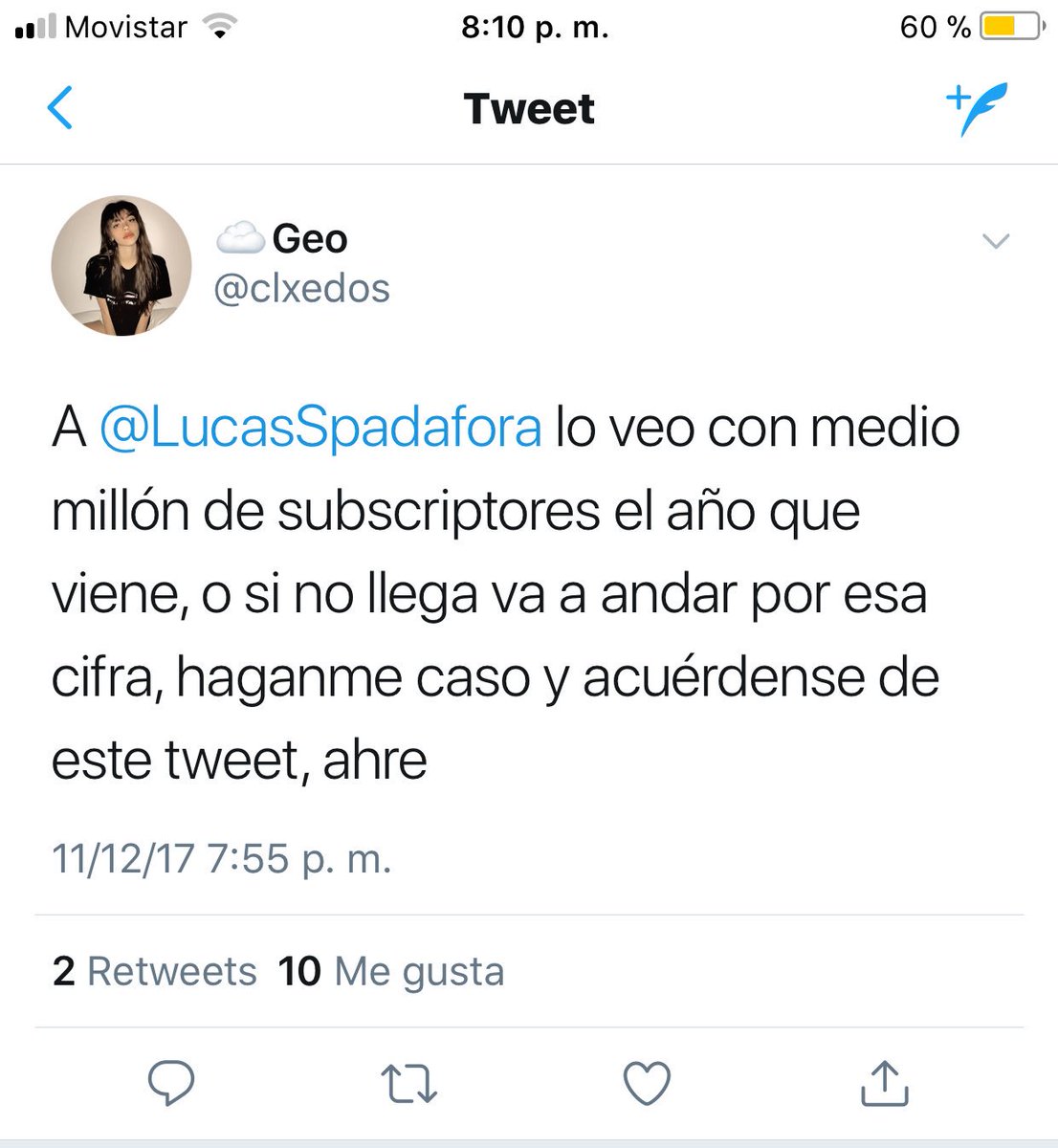 gexspd's tweet image. Boludos sigo teniendo este tw de mi cuenta anterior (😭) y VAMOS A LLEGAR LA PUTA MADRE @LucasSpadafora ahre