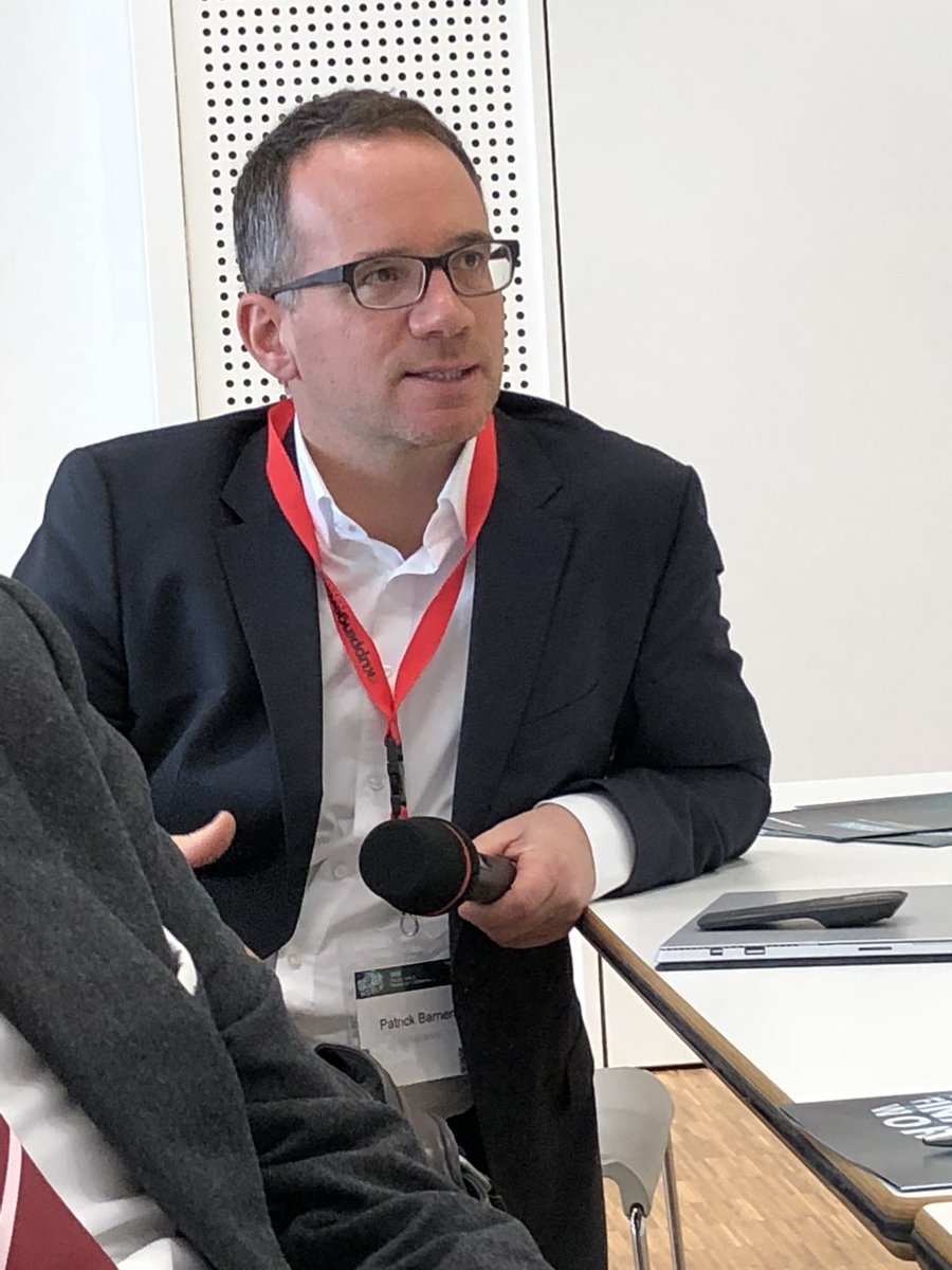 DavidBundiX's tweet photo. Patrick Barnert @pbarnert, former #RegTech CEO, sharing with the audience at #DFW2018 in Frankfurt his broad experiences about how and to which function to speak to at mayor banks in order to successfully sell your RegTech solution as a vendor. 👍 Great to meet you again today. https://t.co/y9aC6cbymC