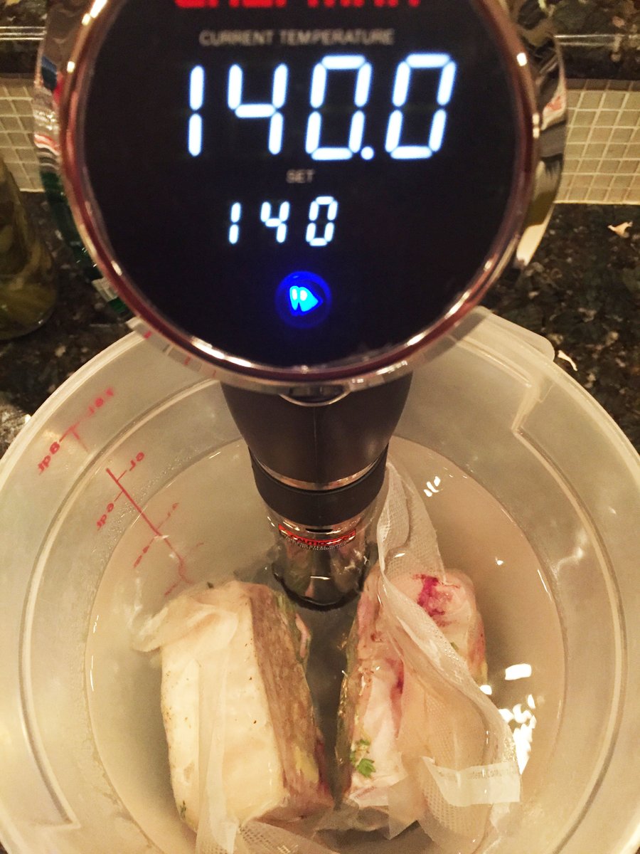tommyeats's tweet photo. My only issue with sous vide cooking is that I really enjoy the process of cooking, so I find myself staring into a bucket of warm water for over an hour, trying to be engaged on some level.
#watchedPot https://t.co/6leIHhdlYR