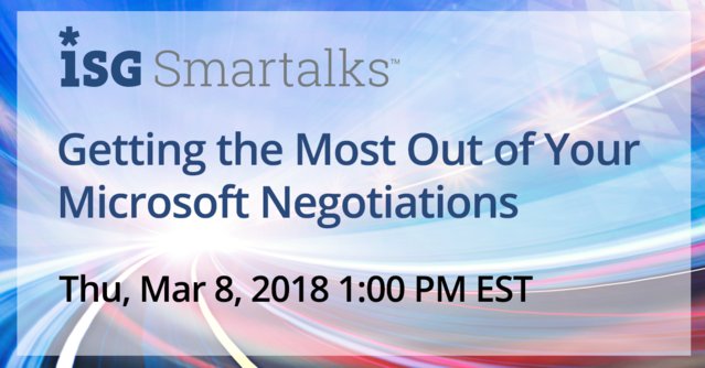 gman_nj's tweet image. Join our expert team for an informative and interactive 60-minute webinar to explore how to improve the outcome of your Microsoft negotiations including a market update and case studies. #Azure #SoftwareAssurance #Office365 bit.ly/2FfjTji