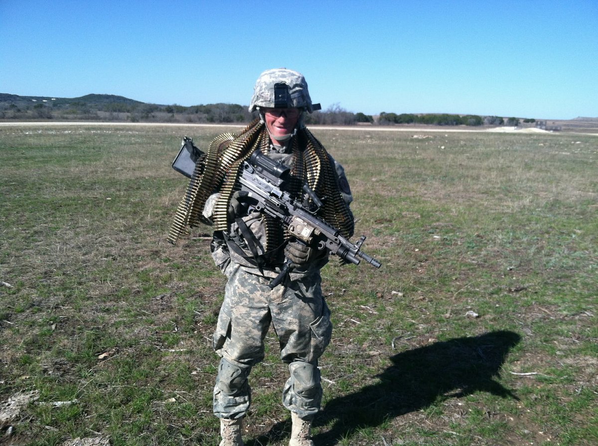 Back in my good ole Fort Hood army days. Was fun being a 249 Saw gunner. Was awesome to unleash Hell, crappy to carry around for days on end haha #NattlefirlInRealLife #Army #11B #BraveRifles #BloodAndSteel @xNighthammerx @xTH3x3XTR3M3x @HarkenToArken