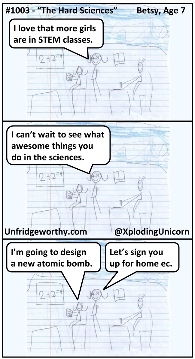 Girls might be a little too good at science.