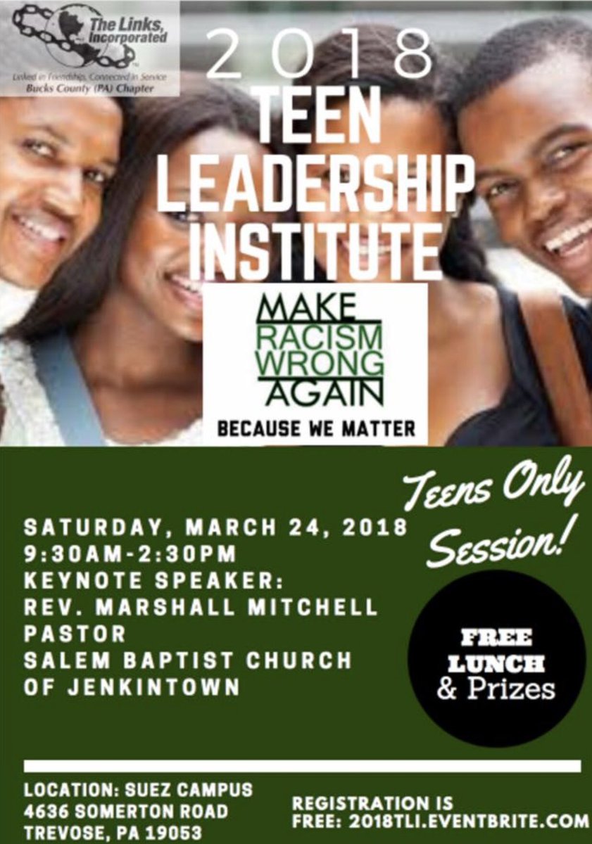 Have you signed up for the 2018 Teen Leadership Institute? 2018TLI.Eventbrite.com