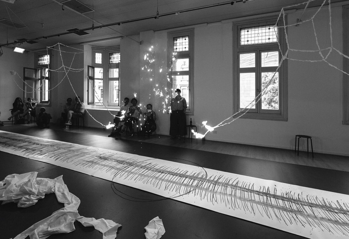 Eparsonslord's tweet photo. Making #art @4A_Aus !! Documentation of “a raging event of continual noise (the Sun)” https://t.co/bhALLieNd1