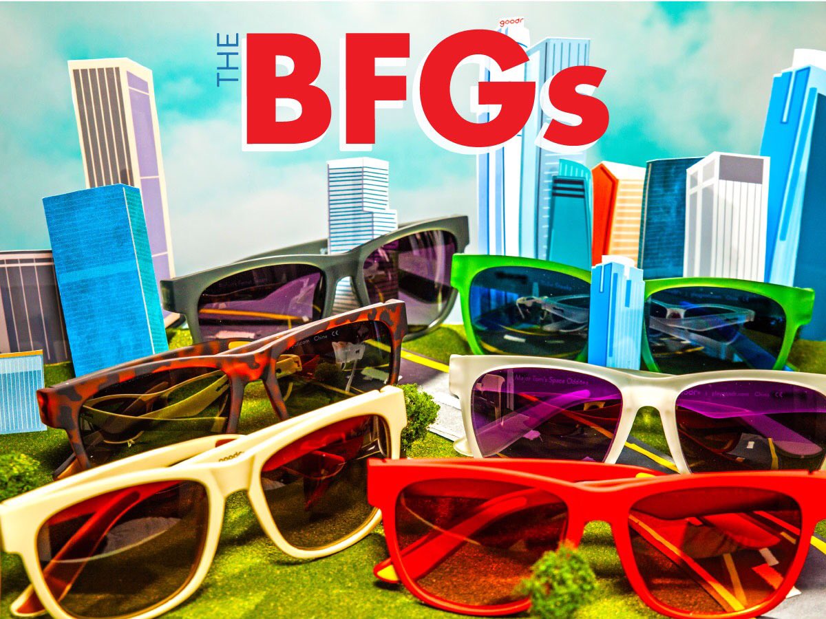 goodr's tweet image. Say hello to our newest style!!! Introducing The BFGs (Big F*cking goodrs). Designed to complement and fit runners with gargantuan craniums (or, if you just prefer more coverage). 

playgoodr.com/shop-sunglasse…