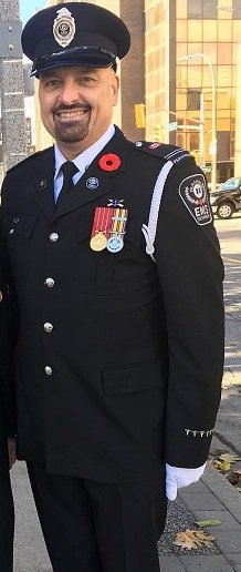 EssexWindsorEMS's tweet photo. At tonights Spitfires game, Thomas LeClair will be honoured as a Hero in the Community. 32 years of experience as a paramedic, vast knowledge in special ops medicine &amp; having trained over 3000 military, police &amp; paramedics across the world make us proud to have h on our team! https://t.co/qhGzeSYm1R