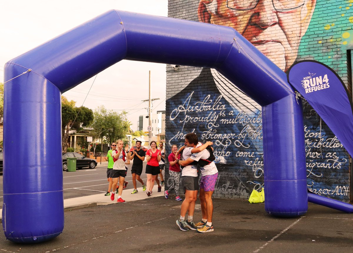 ASRC1's tweet photo. What an amazing morning! We welcomed Cassie and Jackson from Bounding Plains to Share as they finished their 4000km run here at the ASRC. The incredible duo shared some inspiring words with ASRC CEO Kon before refueling with delicious snacks from ASRC Catering! Nice work team!! https://t.co/Vt0smkEcDi