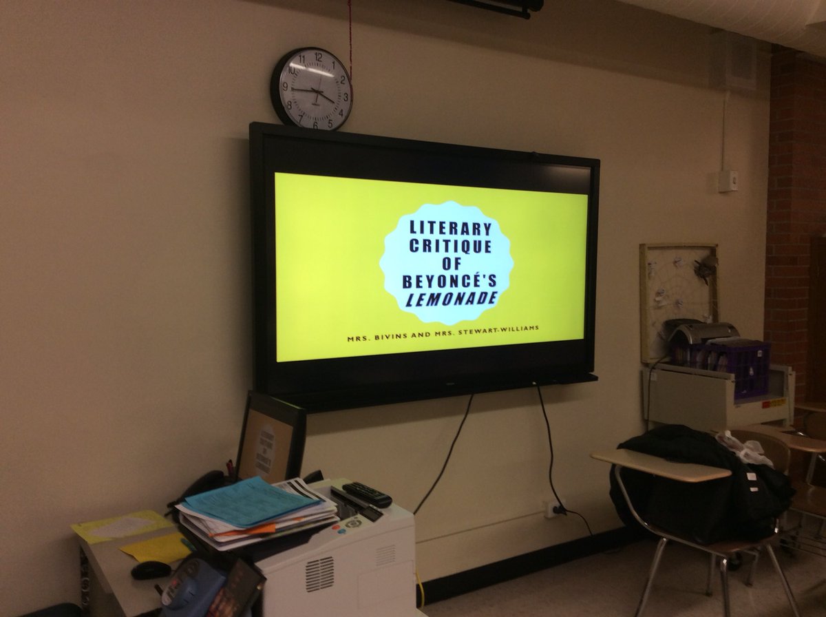 MrsTCSW's tweet photo. Best presentation ever! Literary Critique of Beyoncé’s Lemonade👑🐝🍋Girls, you all did a WONDERFUL job with your analysis. I wonder who your AP Lang teacher was / is? 🤔🤔🤔😂😂😂 #TFNBHM  #TFNPride @Mrs_Biv Great work today!🤗 https://t.co/nphNL0xyCH