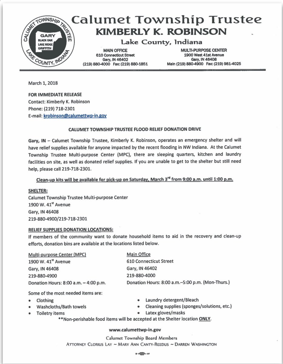 ReElectKimRob's tweet photo. ATTENTION CALUMET TOWNSHIP: Flood CleanUp Supplies are available. No income guidelines. #CalumetTownship #Gary #Griffith #LakeStation #NWIFlood 

LIKE and RT https://t.co/iy5BGodEq7