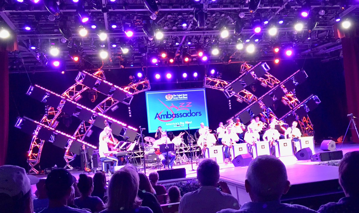 Enjoying <a href="/jazzambassadors/">Jazz Ambassadors</a> at American Gardens Theater. <a href="/WaltDisneyWorld/">Walt Disney World</a> right now. Wow! What a band!!  Especially love the bass trombone, guitar, drums, bass, &amp; trombone soloist!  Thank you❤️
