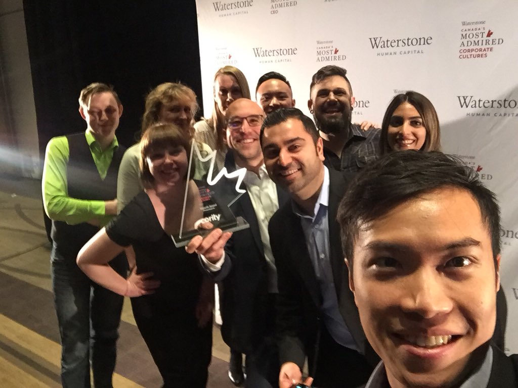 CoritySoftware's tweet photo. Coriteers celebrating with our most admired corporate cultures award in Growth category! #winner #canadasmostadmired https://t.co/DRbAzNXPsf
