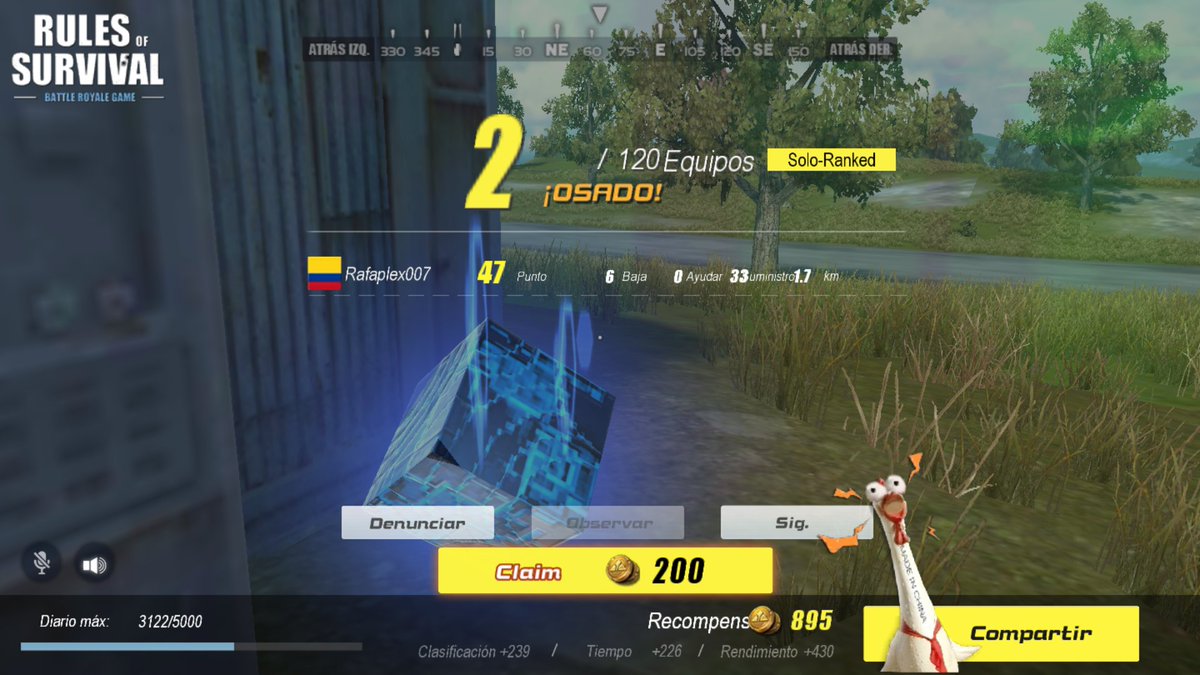 RafaplexCR's tweet photo. De muy mal gusto lo que está pasando con @RulesOfSurvival como es posible que hayan "hackers" y no hagan nada al respecto, le disparaba y no moría y él de un solo tiró me mató. https://t.co/t9BhhocTiZ
