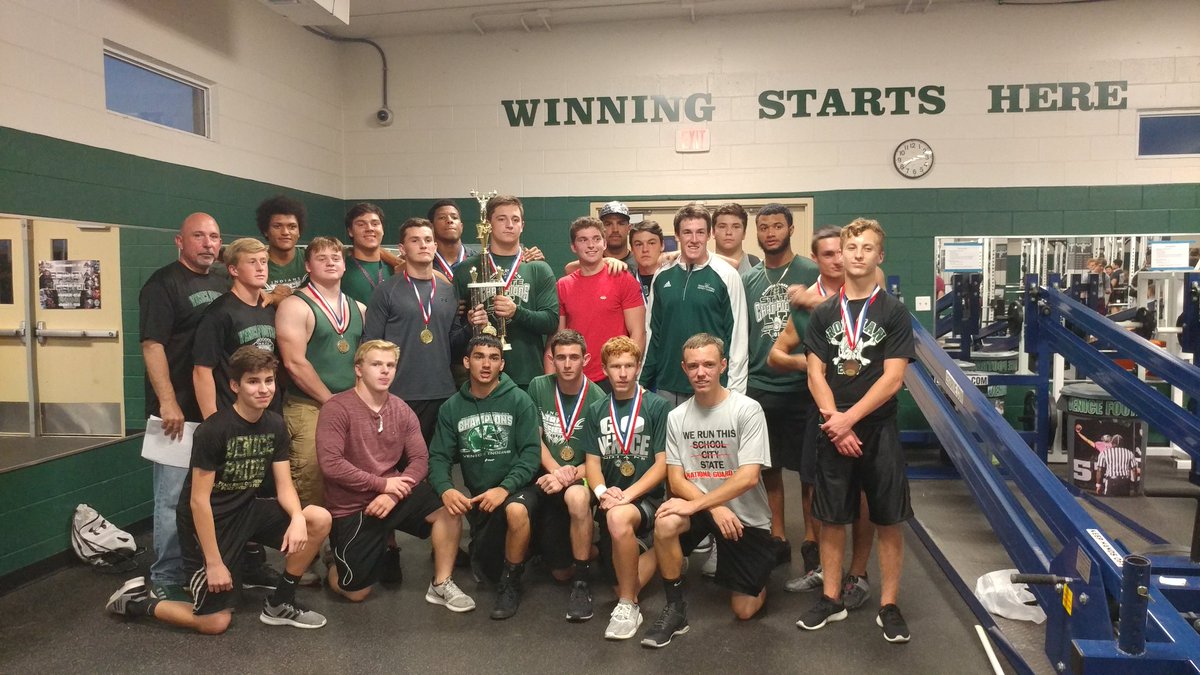 Coachhyer's tweet photo. @VHSIndianSports Congrats to the Boys Weightlifting Team for winning the 2018 Sarasota County Meet. Great Job competing by all Venice Lifters. #Winningstartshere https://t.co/563JfnbuG0