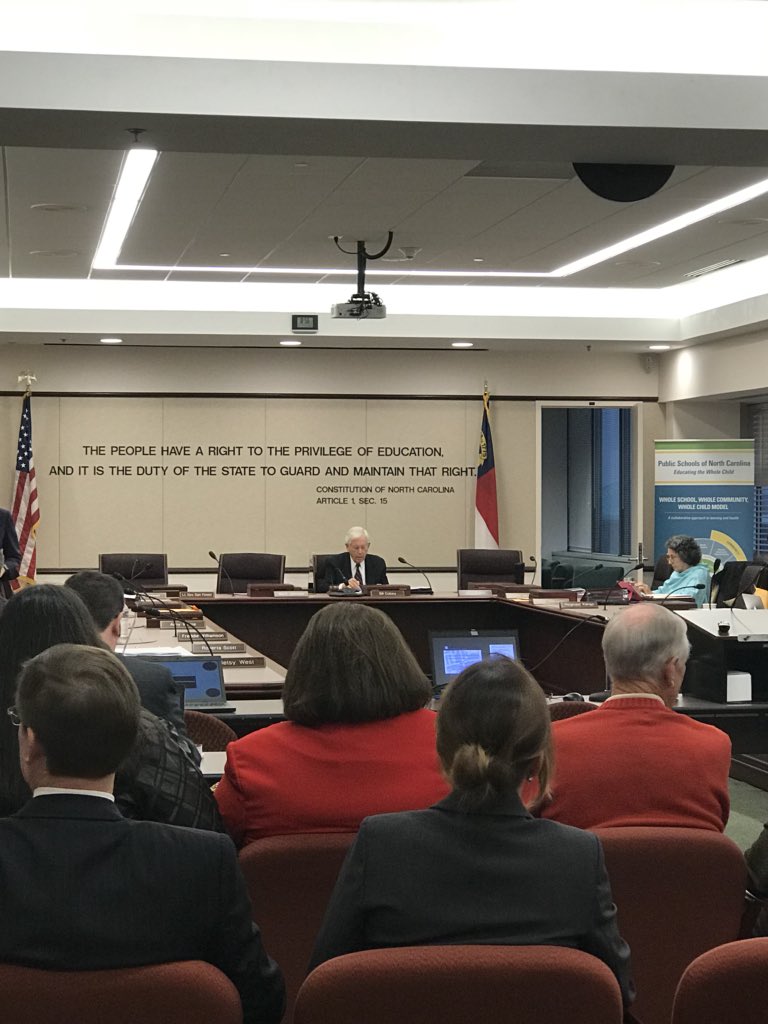 It was a privilege today to attend the State Board of Education meeting to support those presenting on behalf of advanced learning throughout NC.