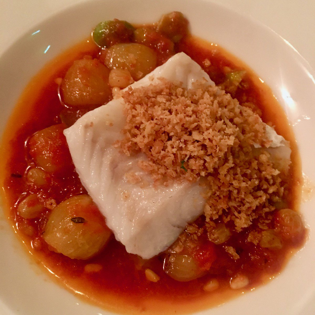 TimeToCook's tweet photo. Impeccable - and I mean impeccable - baccalà at our pal @AngelaHartnett's @CafeMuranoStJ. My wife and I always swap plates half way through a course, but I had a hard time giving this up (though I did). https://t.co/9AEPTsNGld