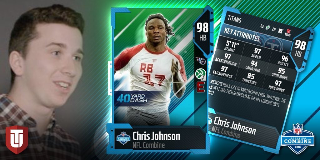 TDBarrettYT's tweet photo. The New @ChrisJohnson28 Combine Master comes out tomorrow! I have been waiting for a CJ2K card all year! #MUTCombine @EASPORTS_MUT https://t.co/laqbhen9DY