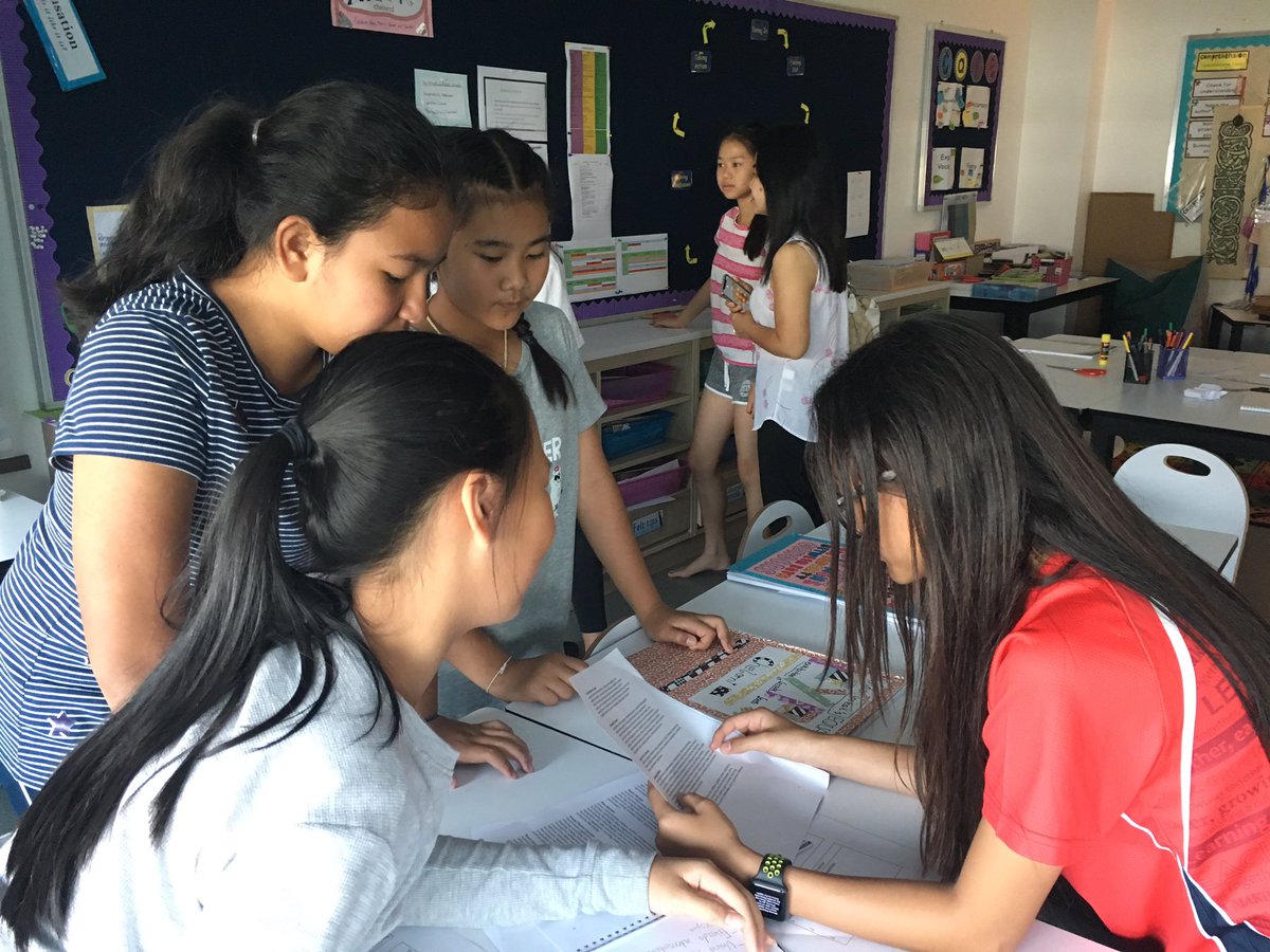 garrettispp's tweet photo. Grade 6 students share their Exhibition experience with parents and Grade 5 students. @ISPPCambodia @MichelleJteach @LouWaldron #pypexhibition https://t.co/mUEkqtOf02