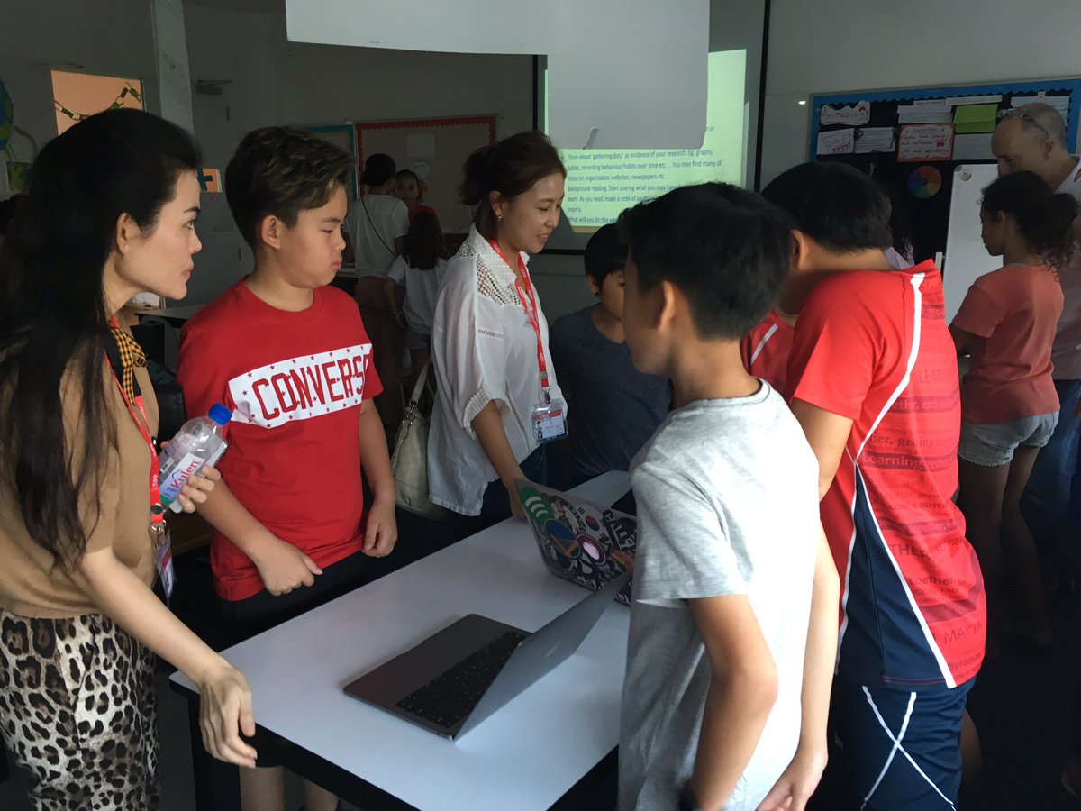garrettispp's tweet photo. Grade 6 students share their Exhibition experience with parents and Grade 5 students. @ISPPCambodia @MichelleJteach @LouWaldron #pypexhibition https://t.co/mUEkqtOf02