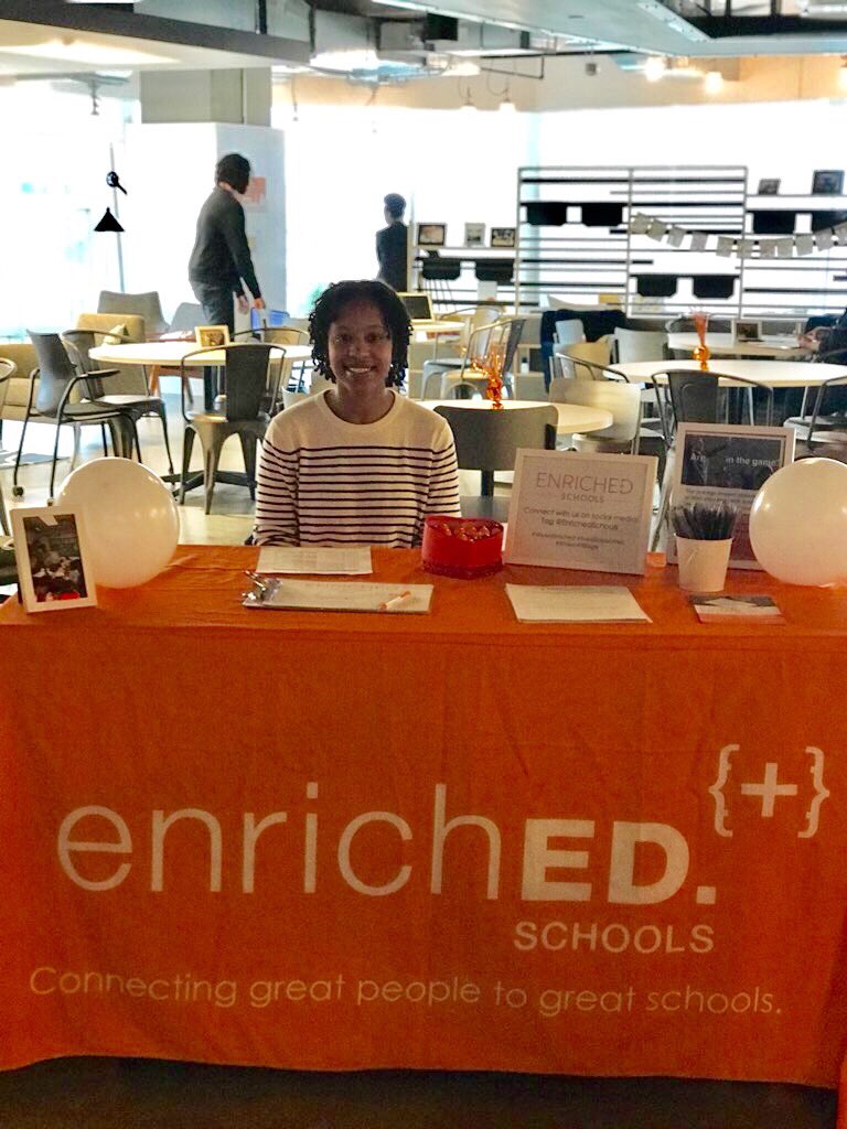 enrichedschools's tweet photo. what an inspiring day! thanks to all the passionate #teachers who came out to interview + learn how 🧡together🧡we can #enrichschools and work to #makeitcount for all kids. 

special shout out to GE Ms M for your leadership in welcoming future teammates to our community👏🏽 https://t.co/WXpUhfb7aW