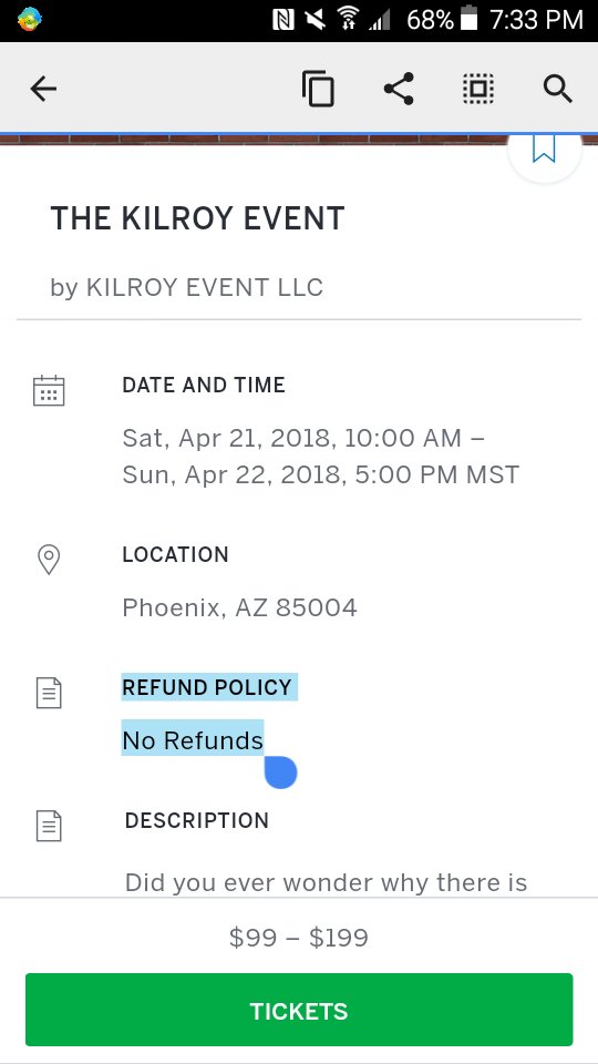ChambersofHeart's tweet photo. Hmmmm I wonder why that is......#kilroyevent #kilroywashere #norefunds https://t.co/z1N92uuSem