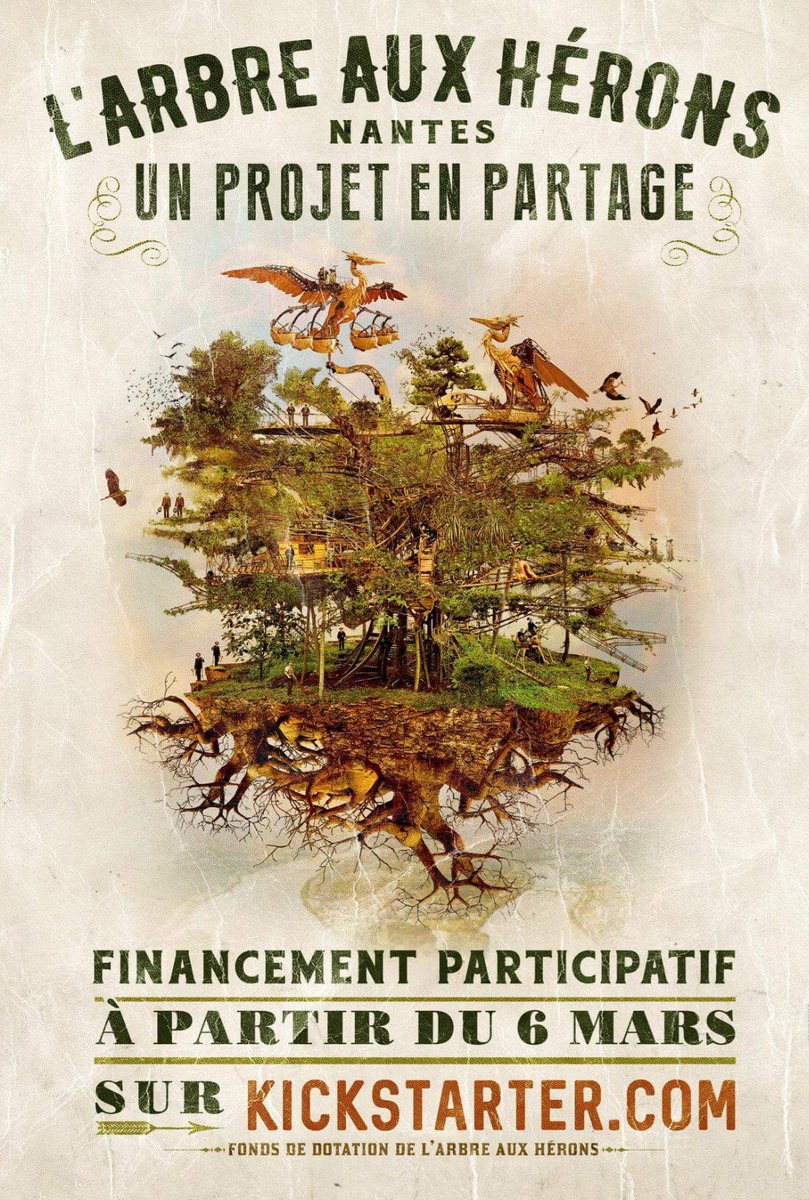 franckytrichet's tweet photo. J-4 avant la grande aventure : RDV le 6 mars pour participer à la campagne de financement #Kickstarter pour l’Arbre aux Hérons ! Ce projet unique au monde va rendre Nantes visible de la Lune avec cette Tour Eiffel végétale d’un nouveau genre posée dans un jardin extraordinaire ! https://t.co/hMo6TfqcfO