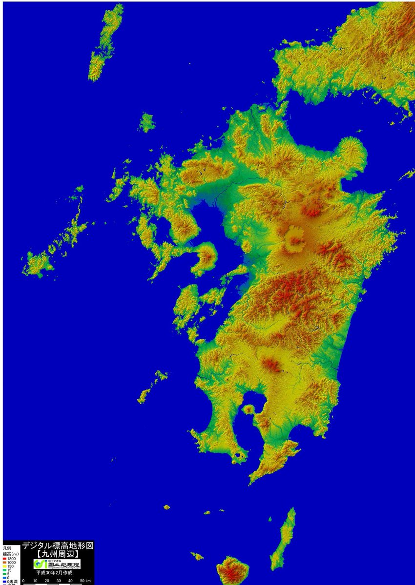 Twitter पर 国土地理院応用地理部 地形がよくわかる うっとりするような地図 空中散歩の気分を味わえる デジタル標高地形図 四国 周辺と 九州 周辺を新たに公開しました 地形の魅力でみなさんをうっとりさせられたら 地理院地図で見る T
